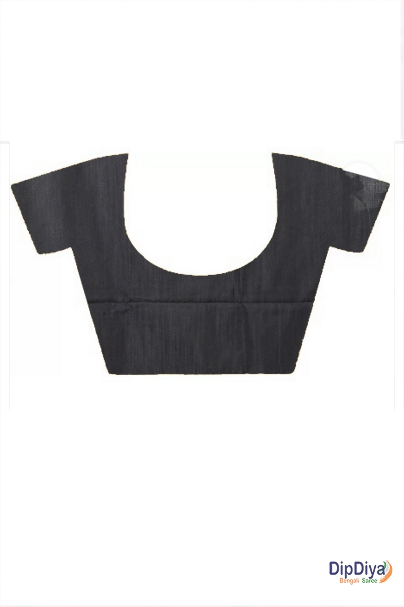 Black Cotton Blended Parnika Hand Loom Saree (396)